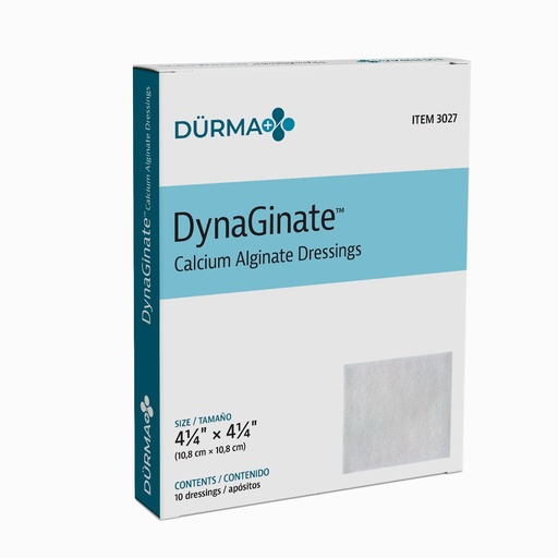 [BRSWIB3YBNYAKC3M] Dynarex DynaGinate Calcium Alginate Wound Dressing - Sterile, Non-Stick Topical Wound Pads - Absorbent Gel Patches For Moderate To High Exuding Cuts - For Medical & Home Use - 4.25"x 4.25", Box of 10