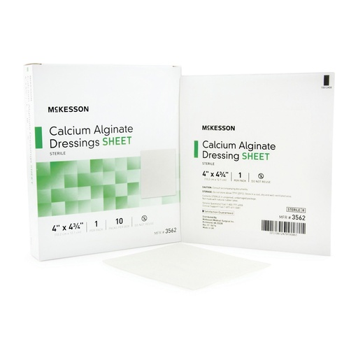 [BRSRMAL7DEPAK33B] McKesson Calcium Alginate Dressing, Wound Dressing, 4 x 4 3/4 in, 100 ct