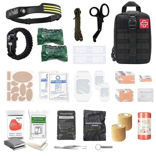[BRSRAAQEAV4GODL6] Survival Kit, First Aid Kit IFAK Emergency Kit with Israeli Bandage