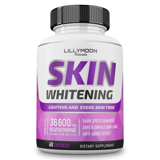 [BRSWYZYQAUFBSH3H] LILYMOON Glutathione Whitening Pills Skin Lightening Pills - Skin Whitening Formula - Glutathione Whitening Skin Pills with Vitamin C - Skin Lightener - Dark Spot Remover - Made in USA