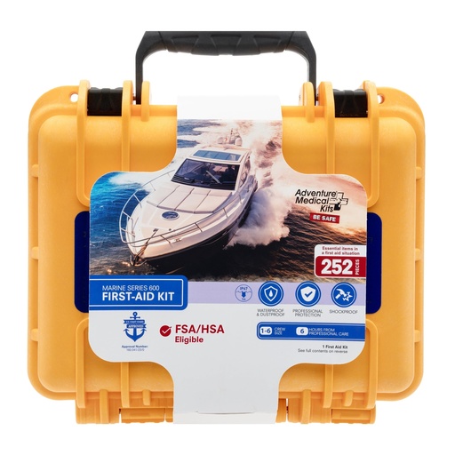 [BRSWYBT4OQHGCADA] Adventure Medical Kits Marine Series Medical Kit - 600 - Boat First Aid Kit For 8 People 12 Hours From Care - Includes Emergency Medical Supplies Like Bandages, Medicine, Guide Book & More