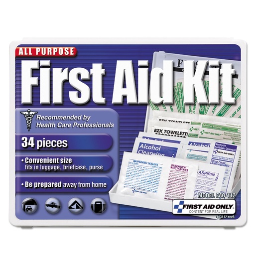 [BRSWIZAQAAEBQEAZ] First Aid Only All-Purpose 34 Piece First Aid Kit