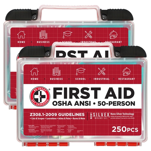[BRSRAZLQBEDQEDTV] Be Smart Get Prepared OSHA/ANSI First Aid Kit - 50 Person, Pack of 2