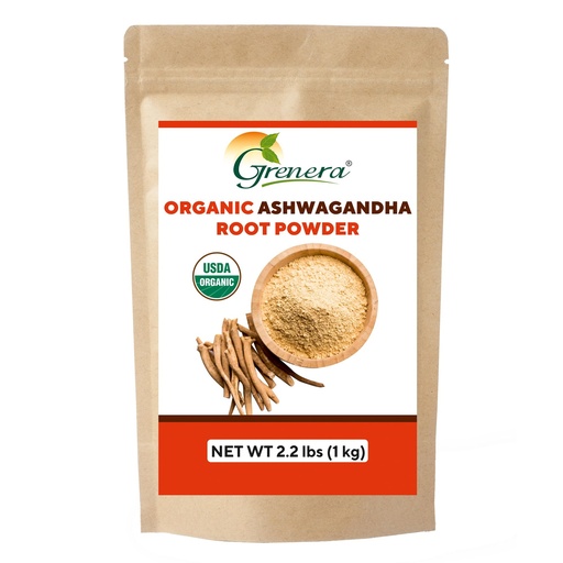 [BRSWEBI7BYBRUDLB] Grenera Organic Ashwagandha Powder 2.2 lbs (35.2 Ounce) (Withania somnifera) - Organic, Vegan, Kosher Certified
