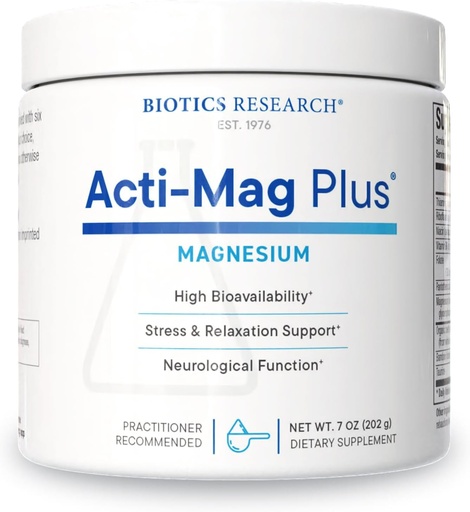 [BRSWGBQ7ORYQOG32] Biotics Research Acti-Mag Plus™ Highly Bioavailable Powdered 400mg Magnesium Formula, 5g / Serving, Optimizes Stress Response, Promotes Relaxation, Healthy Energy Levels, Muscular Comfort 7 Oz