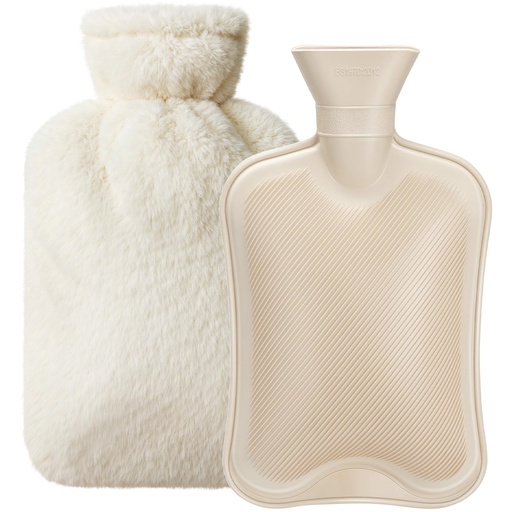 [BRSREYA5OQFQ2E3D] Dawdix 2L Natural Rubber Hot Water Bottle with Cover, Leakproof Design for Hot & Cold Compress, Ideal for Menstrual Cramps/Hand & Feet Warmer/Neck & Shoulder Pain Relief, Ultra-Soft Touch, Cream White