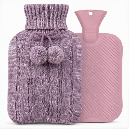 [BRSRAAATOIAWY234] Hot Water Bottle with Knitted Cover, 2L Hot Water Bag for Pain Relief, Menstrual Cramps, Hot and Cold Compress, Hand & Feet Warmer, Bed Warmer, Hot Bottle Water Bag