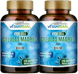 [BRSRAYATBEAQACTD] 2 Celulas Madres AFA Stem Natural Cell 120 Capsules 1000 mg Blue Green Algae Non GMO Gluten Free Aphanizomenon Flos-aquae Bio celula Madre Supplement
