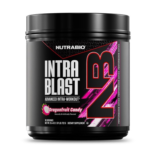 [BRSWGHAYB4IBG23D] NutraBio Intra Blast Bcaa Powder Amino Acid Supplement, Electrolyte & Hydration Blend, Intra, Pre Workout & Muscle Recovery, 20g Eaa Amino Acids Powder, 5g Glutamine- Dragonfruit Candy, 30 Serving