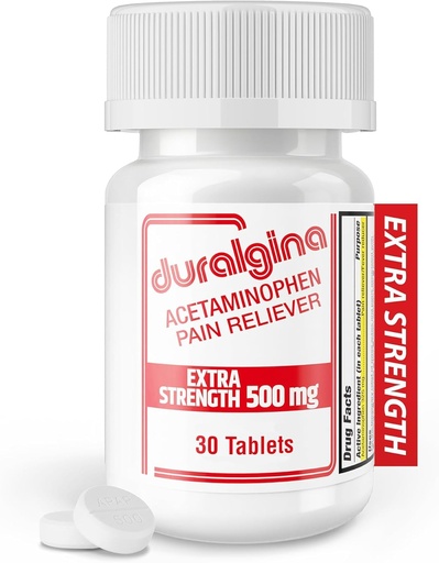 [BRSRYYL3C4MAMFD4] Extra Strength Acetaminophen 500mg Pain Reliever Tablets, Fever Reducer for Headache, Muscle Aches & Backache, 30 Count