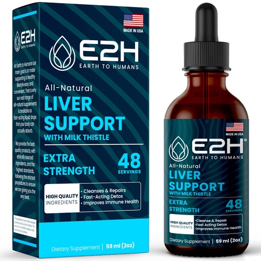 [BRSWGGQZA54GMYDD] Liver Cleanse Detox & Repair - Herbal Liver Support Milk Thistle Supplement - Silymarin Milk Thistle Supplements with Dandelion Root, Chanca Piedra, Turmeric Root & Artichoke Extract - 2 Fl Oz by E2H