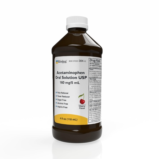 [BRSREEAOC4NRQDYZ] Rising Health Acetaminophen Oral Solution USP 160 mg/5 mL Cherry Flavor for Adults & Kids | Fever Reducer & Pain Reliever | Headache, Muscle Ache, Toothache, Menstrual Pain - 4 fl oz (118 mL)