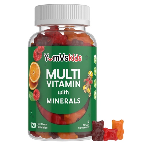 [BRSWKYI5AEDGAFI7] YumVs Kids Multivitamin Gummies - Fruit Flavored Chewable Children's Multivitamin - Kids Vitamins Multivitamin Gummy with 12 Minerals & Vitamins A C D3 E B6 B12 (120 Count (Pack of 1))