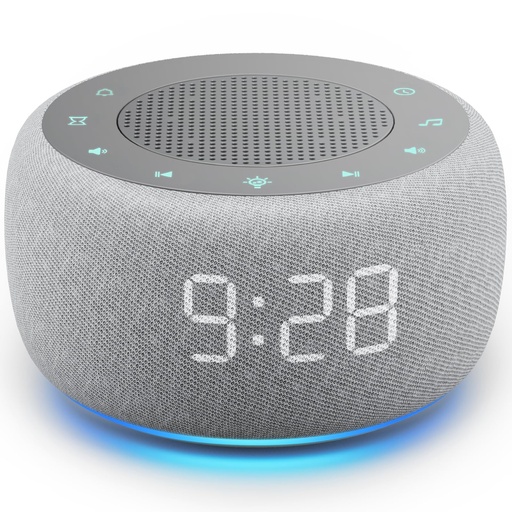 [BRSRMYATC4JQ42TL] Buffbee Alarm Clock with Sound Machine for Bedrooms – 2-in-1 White Noise Machine for Sleep, Gentle Wake-Up with Soft Alarm Sounds, Ambient Night Light, Plug-in, Sleep Better, Wake Gently