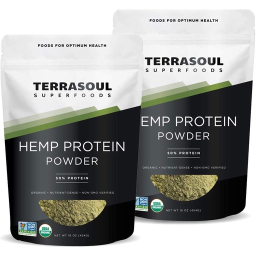 [BRSWGYI7DIBRSG32] Terrasoul Superfoods Organic Hemp Protein Powder (50% Protein), 2 Pounds