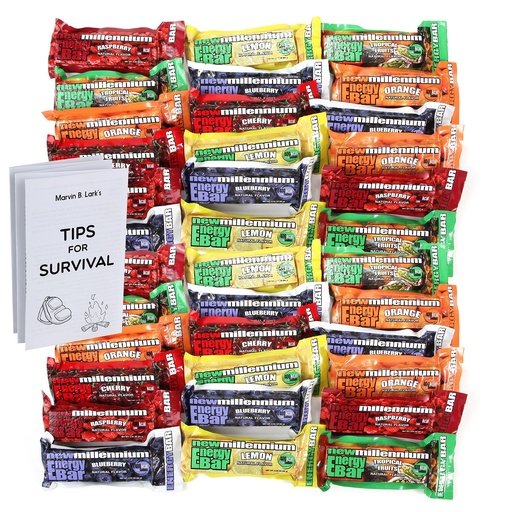 [BRSWIAI7DN4WIFL2] Millenium Foods Energy Bars Assorted Flavors Including Emergency Guide (36 Packs), Yellow (FBA_36)