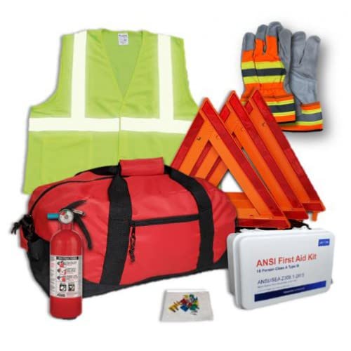 [BRSWGGT3CIFA4HIU] Hi-Viz All-in-One DOT OSHA Compliant Kit with Kidde 5 BC Fire Extinguisher Model FA5G