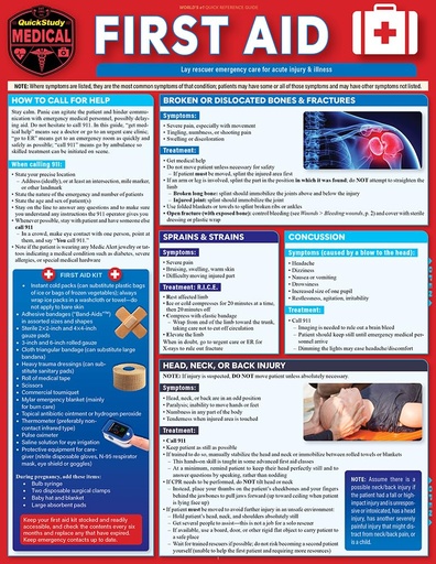 [P5QWMYL3OZ4GG3I4] First Aid: a QuickStudy Laminated Reference Guide