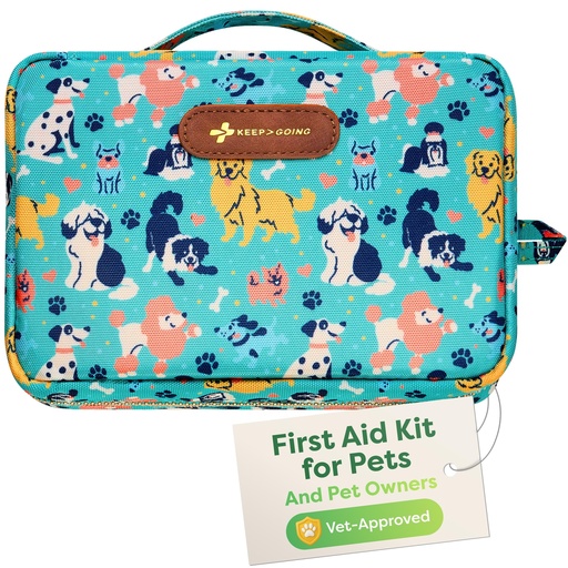 [BRSREHTYBV6W23I7] KeepGoing Pet First Aid Kit for Dogs & Cats, 99 Pc. Travel Emergency Kit