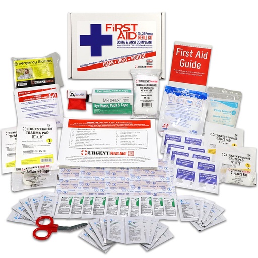 [BRSWKHY4OQDRMYLV] OSHA & ANSI 2021 Class A Refill Kit, 25 Person, 78 Pieces, First Aid Refill