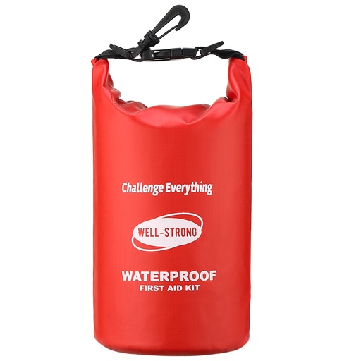 [BRSW2BD3OQPROYI7] 116pcs Waterproof Boat First Aid Kit with Round Bottom Bag Red | Roll Top Buckle Design 2L, Emergency Medical Supplies for Marine Safety 4.7"×11.6" for Fishing Boating Kayaking Rafting