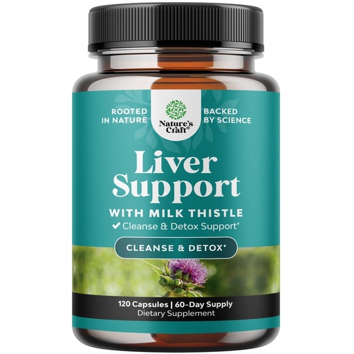[BRSRM23ROZ7BEAAY] Natures Craft Liver Cleanse Detox & Repair 120 Capsules - Herbal Liver Support Milk Thistle Supplement - Silymarin Milk Thistle Supplements with Dandelion Root, Choline, Beetroot & Artichoke Extract