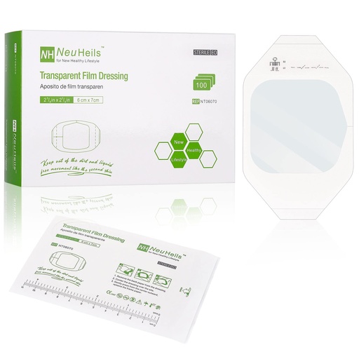 [BRSW2FT2BUCBMFAV] NeuHeils Waterproof Transparent Film Dressing, 2 3/8" x2 3/4", 100 Pack