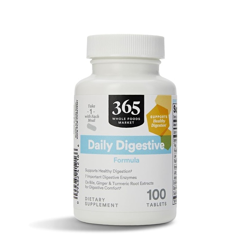 [BRSWGZQDOUNRYA35] 365 by Whole Foods Market, Digestive Daily Formula, 100 Tablets