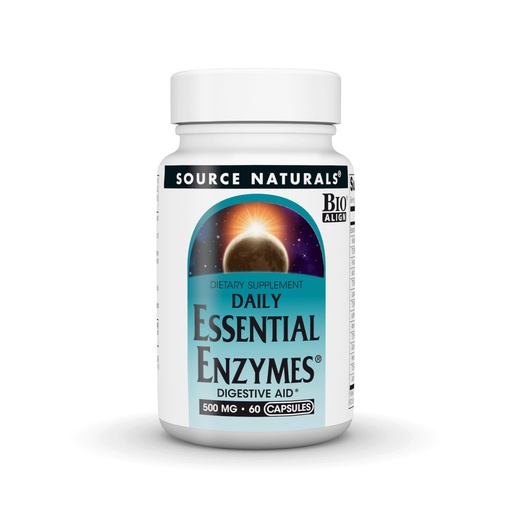 [BRSWIYT3OMAGC2DU] Source Naturals Essential Enzymes, Bio-Aligned Multiple Enzyme Supplement Herbal Defense for Digestion, Gas, Constipation & Bloating Relief - Supports A Strong Immune System* - 500mg - 60 Capsules