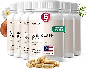 [BRSRAAD3PN7GK33P] Nourished AndroEase Plus - Natural Balance Supplement for Women - Vegan Formula with Zinc & Saw Palmetto -360 Capsules for Daily Wellness & Vitality - Made in USA