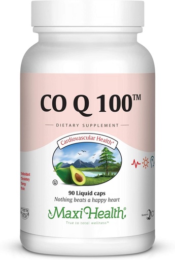 [BRSWIYDYDMORUDY3] Maxi Health CO Q10 100mg - Coenzyme Q10 Supplement - Heart Health - 90 Liquid Capsules - Kosher,LCQ