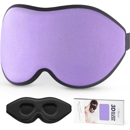 [BRSRAGAZOAFAADI4] LitBear Sleep Mask for Side Sleeper Women Men, Eye Mask for Sleeping
