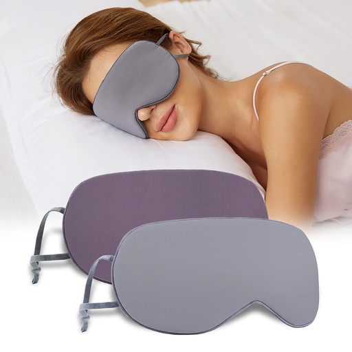 [BRSW223QAEBGGCDB] Sleeping Mask 2 Pack, Warm, Cool Double-Sided Use of Sleep Mask, Super Soft Blindfold with Adjustable Strap, Block Out Light, Comfort Sleep Eye Mask for Travel Meditation Nap