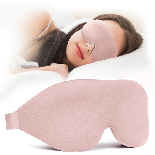 [BRSRACYDCACRQ23J] NEWVANGA Sleep Mask for Back and Side Sleeper, Travel Eye Cover, Pink