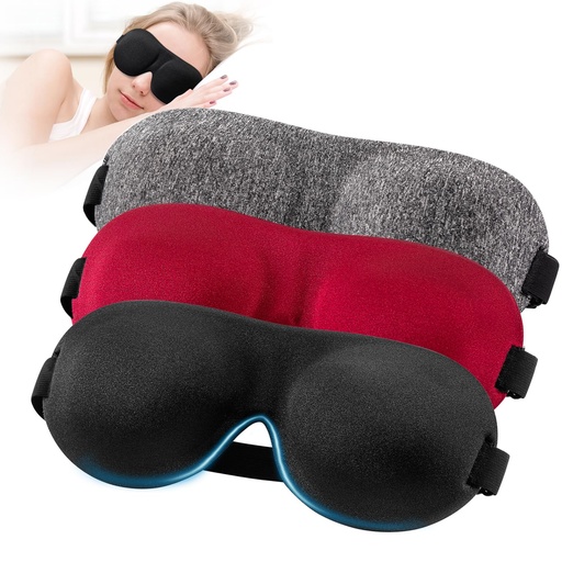 [BRSWY2Y2CMIRG3AU] YIVIEW Sleep Mask for Back and Side Sleeper 3 Pack, 100% Blackout Eye Mask