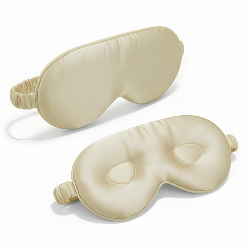 [BRSREAAEBB5AKFI2] Silk Eye Mask for Sleeping 100% Mulberry Silk Women Men Blindfold,3D Luxury Travel Smooth Elastic Strap Eye Masks Breathable Cooling Soft Night Sleep Work Eyeshade Cover,Beige