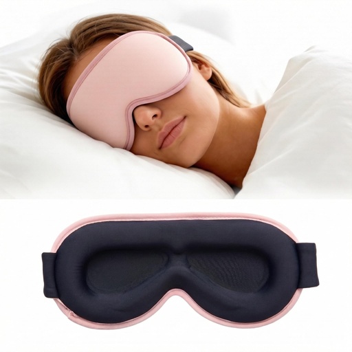 [BRSRAYDQABYBYH3H] 3D Blackout Cooling Gel Eye Mask: 6oz Weighted Cold Compress, Deep Relaxation & Meditation Mask for Women, Nurse Night Shift Recovery, Headache & Stress Cooling Comfort, Gift Ready, Pink