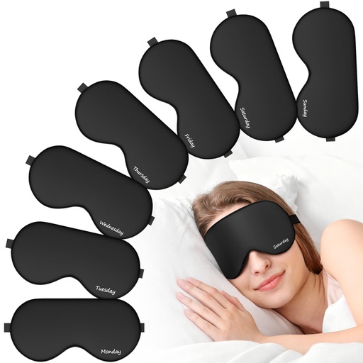 [BRSRYYYLB4OWM2DG] 7-Day Sleep Mask Set, Soft Eye Masks for Sleeping with Adjustable Strap