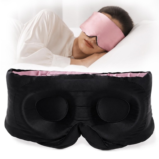 [BRSRGBAQCJ6RSFAV] SilkSilky 22 Momme Mulberry Silk Sleep Mask for Side Sleepers, Pale Mauve