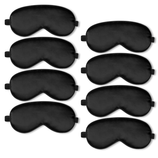 [BRSROFL7AEJROCT2] BBTO 8 Pcs Silk Sleep Eye Mask Covers for Sleeping with Adjustable Strap