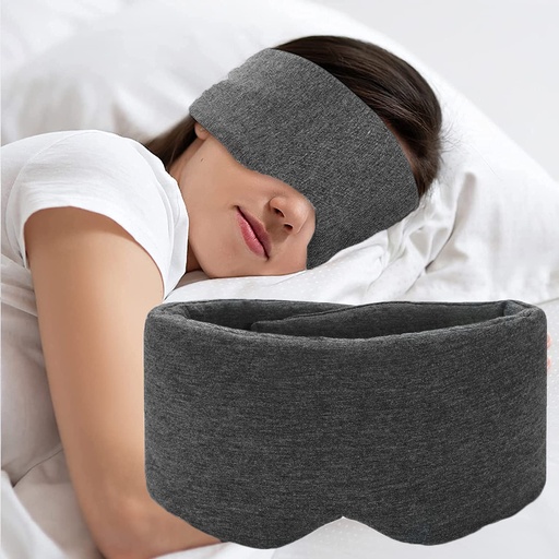 [BRSW2ZT6OQNRY3L2] Sleep Mask for Men Women,100% Cotton Sleep Eye Mask with Fully Adjustable Strap, 100% Light Blocking Eye Mask for Sleeping, 0 Pressure Eye Covers for Travel Yoga Nap (Black)