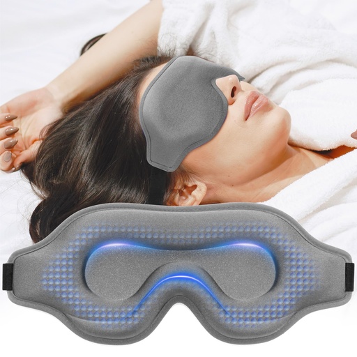 [BRSRABTQAF6BACIZ] 3D Blackout Weighted Eye Mask for Sleep, Eye Cover for Men Women, Gray