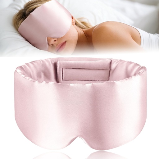 [BRSRGBACAAHGY23K] Pink Silk Sleep Masks for Women,Mulberry Blackout Eye Mask for Side Sleeper