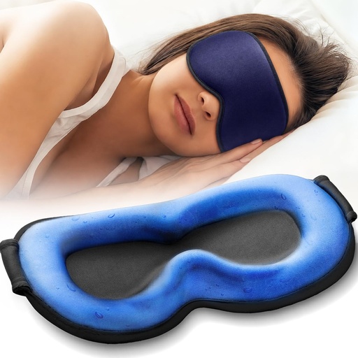 [BRSRGADRBAGQ2HI3] 3D Cooling Gel Sleep Mask: 6oz Weighted Blackout Eye Mask for Women Men