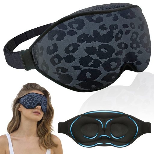 [BRSW2AYEOVYB4CQZ] Fashion Soft Sleep Mask, 100% Blackout Eye Mask for Women (Leopard Print)