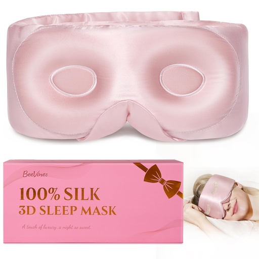 [BRSRGYL5OUMWKETG] BeeVines Luxury Pure 100% Silk Sleep Mask for Women, 3D Countourd Eye Mask