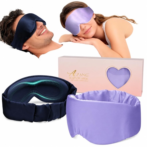 [BRSRYYYFDMHGGETV] Silk Sleep Mask for Women & Men, 3D Blackout Eye Masks for Sleep, 2 Pack
