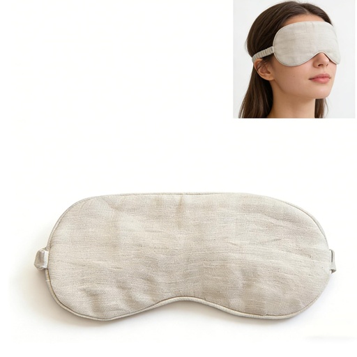 [BRSRAZYNCIBWYFL4] 100% Pure Linen Sleep Mask Blackout Eye Mask for Sleeping, Eye Cover with Adjustable Strap - Organic Cotton Core Linen Eyes Mask Breathable for Travel - Gift for Women Men (raw Hemp Color)