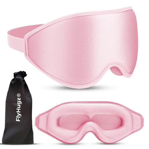 [BRSRAFANOYMAIAD4] FlyHugz® 3D Travel & Home Sleep Mask, Ultra-Soft Pink