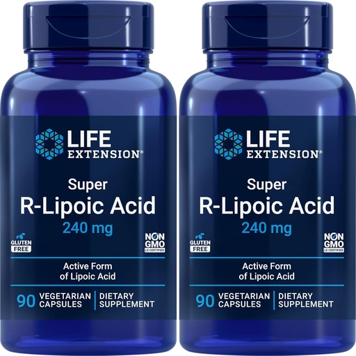 [BRSWYYAQCMGWO2TL] Life Extension Super R-Lipoic Acid 240mg, 90 Veg Capsules (Pack of 2)